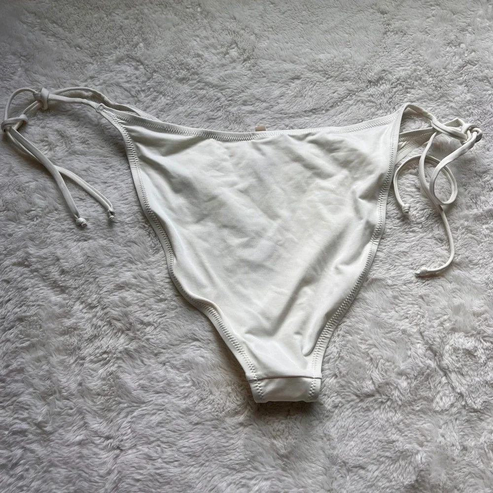 SKIMS Swim Tanga Bikini Bottom Sugar Plum White Side Tie High Cut Size 2X NEW